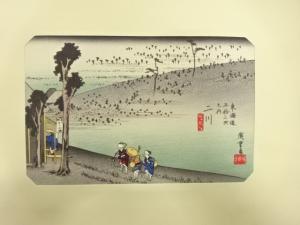 歌川広重　東海道五十三次　「二川」　手摺浮世絵版画